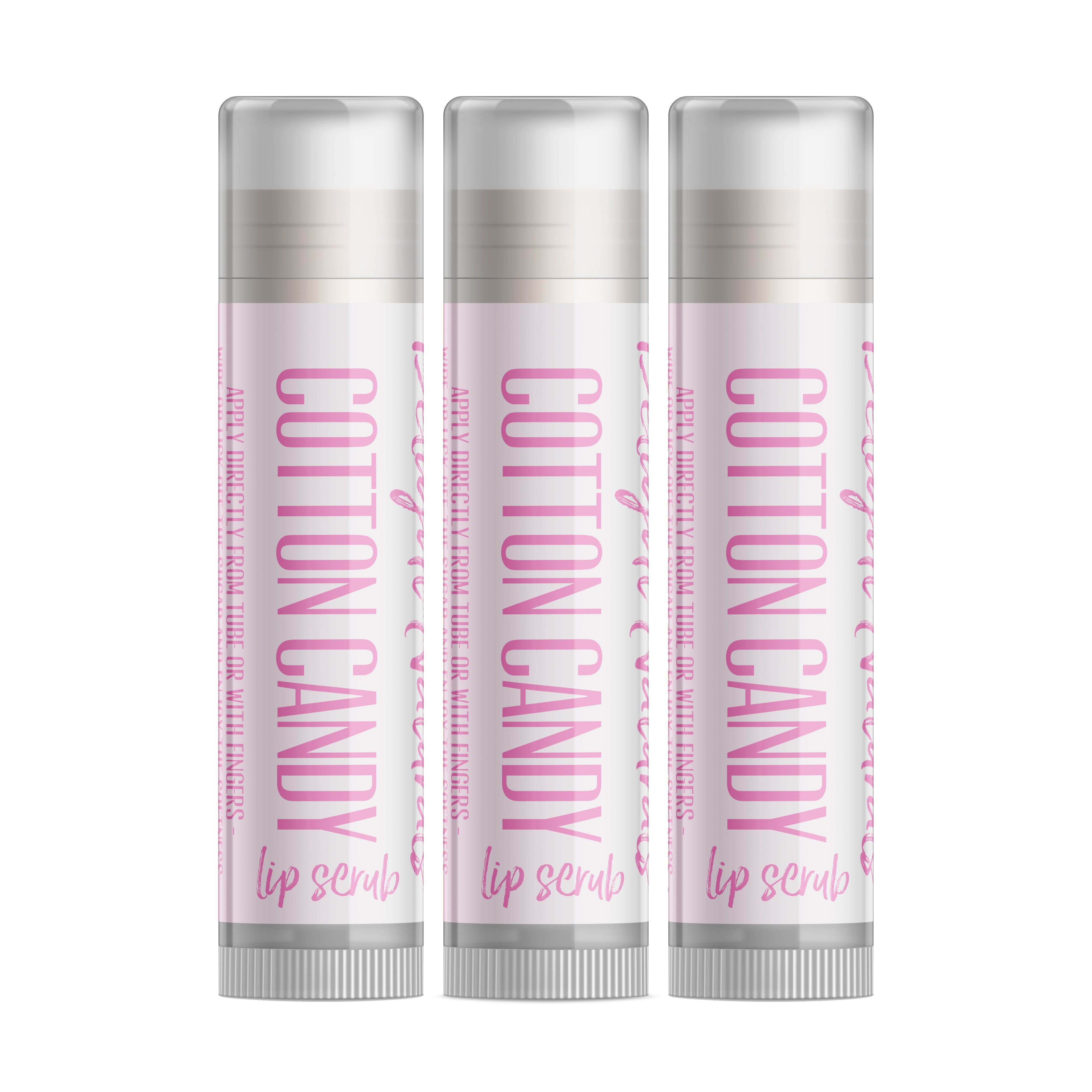 Delight Naturals Cotton Candy Lip Scrub Three Pack