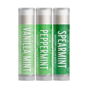Delight Naturals Mint Kisses Lip Balm Gift Set - Vanilla Mint, Peppermint, and Spearmint