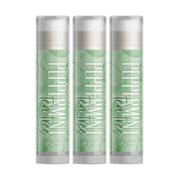 Delight Naturals Peppermint Tea Tree Lip Balm - 3 Pack
