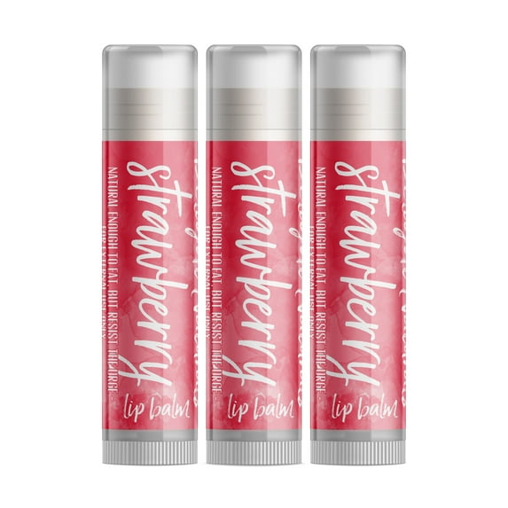 Delight Naturals Strawberry Lip Balm - 3 Pack