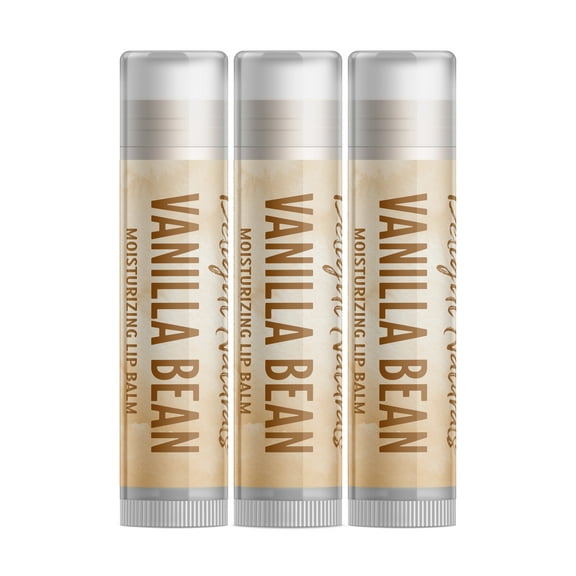 Delight Naturals Vanilla Bean Lip Balm - 3 Pack