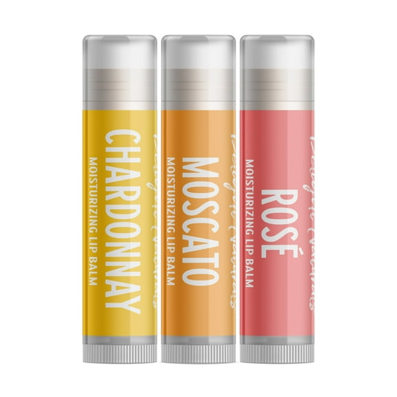 Delight Naturals White Wine Lip Balm Gift Set - Chardonnay, Moscato, Ros