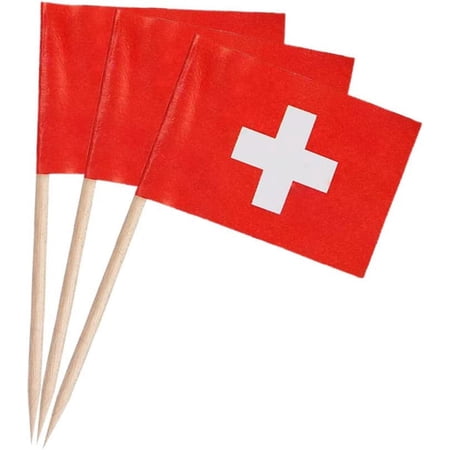 DelightBox Switzerland | Swiss Flag Toothpicks (100)