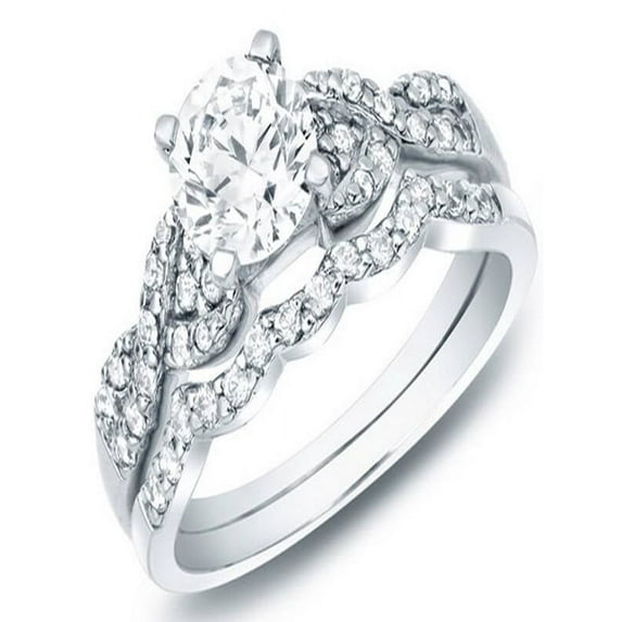 Delightful Cheap Diamond Wedding Set 1 Carat Round Cut Diamond on 10k Gold
