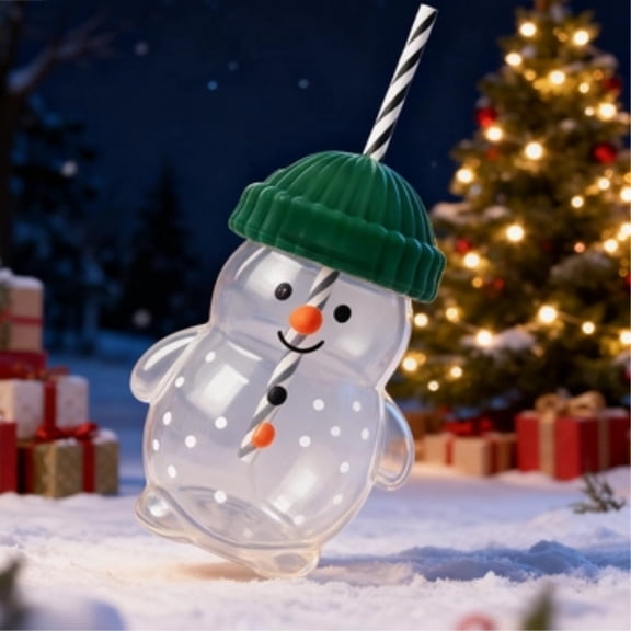 Delightful Christmas-Themed Bear 10oz Glass Tumbler – Iced Coffee Cup with Lid & Straw, Top Holiday Gift for Women, Mom & Coworkers