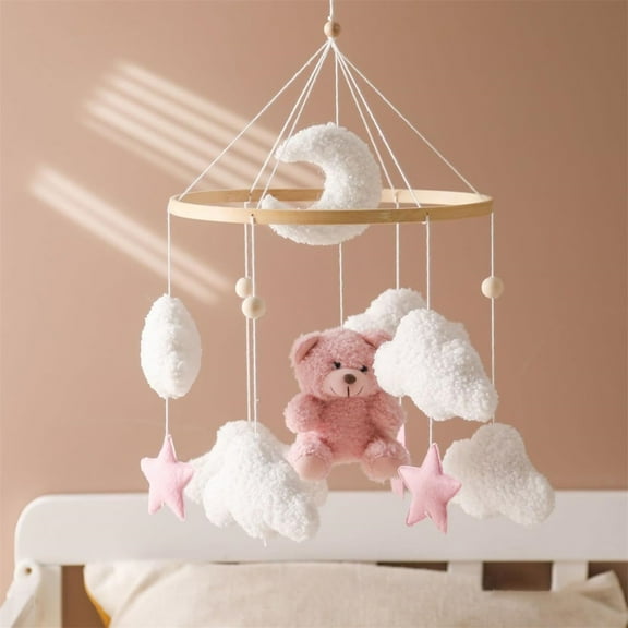 Delightful Crib Mobile Hanger with Plush Teddy Bear Encourages Hand-Eye Coordination for Joyful Nursery