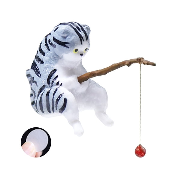 Delightful Fishing Cats Car Sculpture Sun Resistant Resin Dashboard Decoration for Auto Interior Enhancement