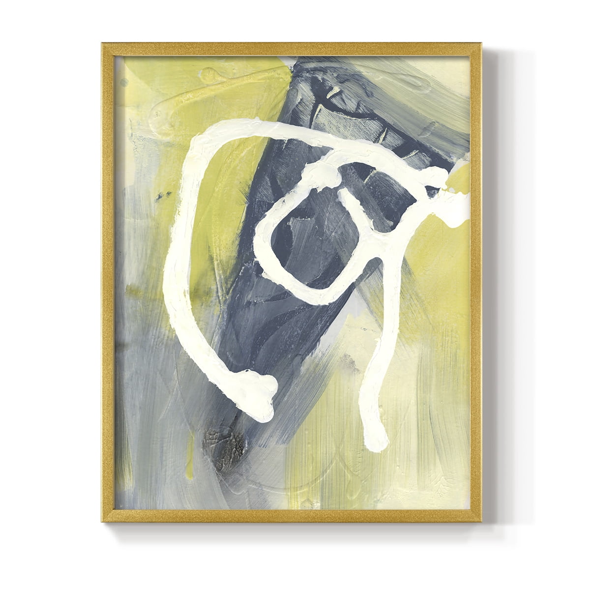 Delightful I Framed Print in Gold Solid Wood Framed Print No Nail Hanging