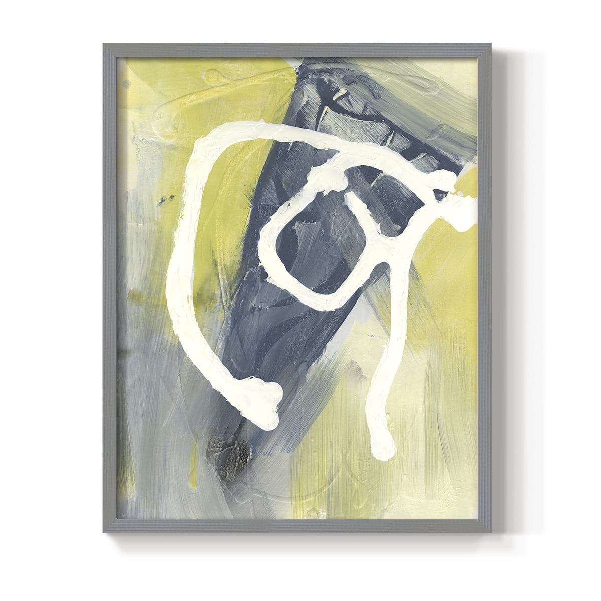 Delightful I Framed Print in Gray Solid Wood Framed Print No Nail Hanging