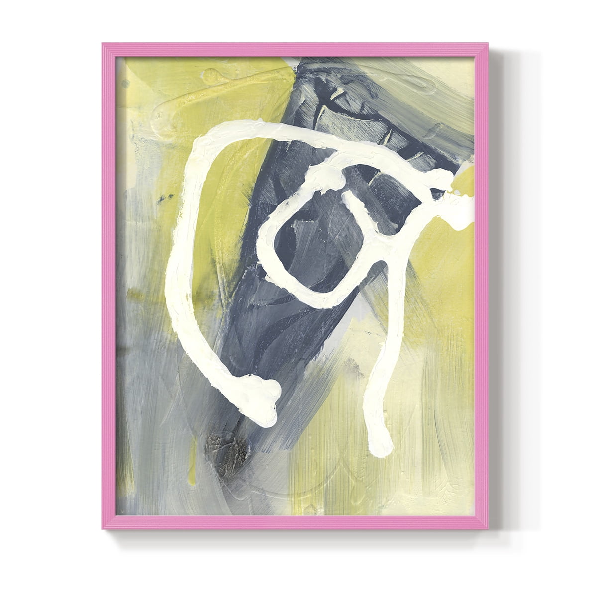 Delightful I Framed Print in Pink Solid Wood Framed Print No Nail Hanging
