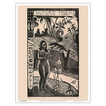 Delightful Land (Nave Nave Fenua) - From an Original Color Woodblock Print by Paul Gauguin c.1893 - Master Art Print (Unframed) 9in x 12in