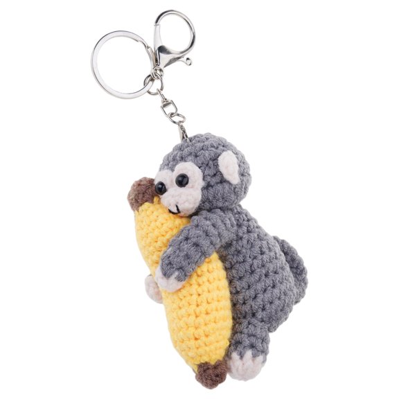Delightful Monkey Key Holder Keychain Handcrafted From Yarn Bag Pendant Perfect For Key And Backpack Charm
