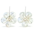 thumbnail image 1 of Delightful Organic White Shell Flower 925 Silver Earrings, 1 of 5