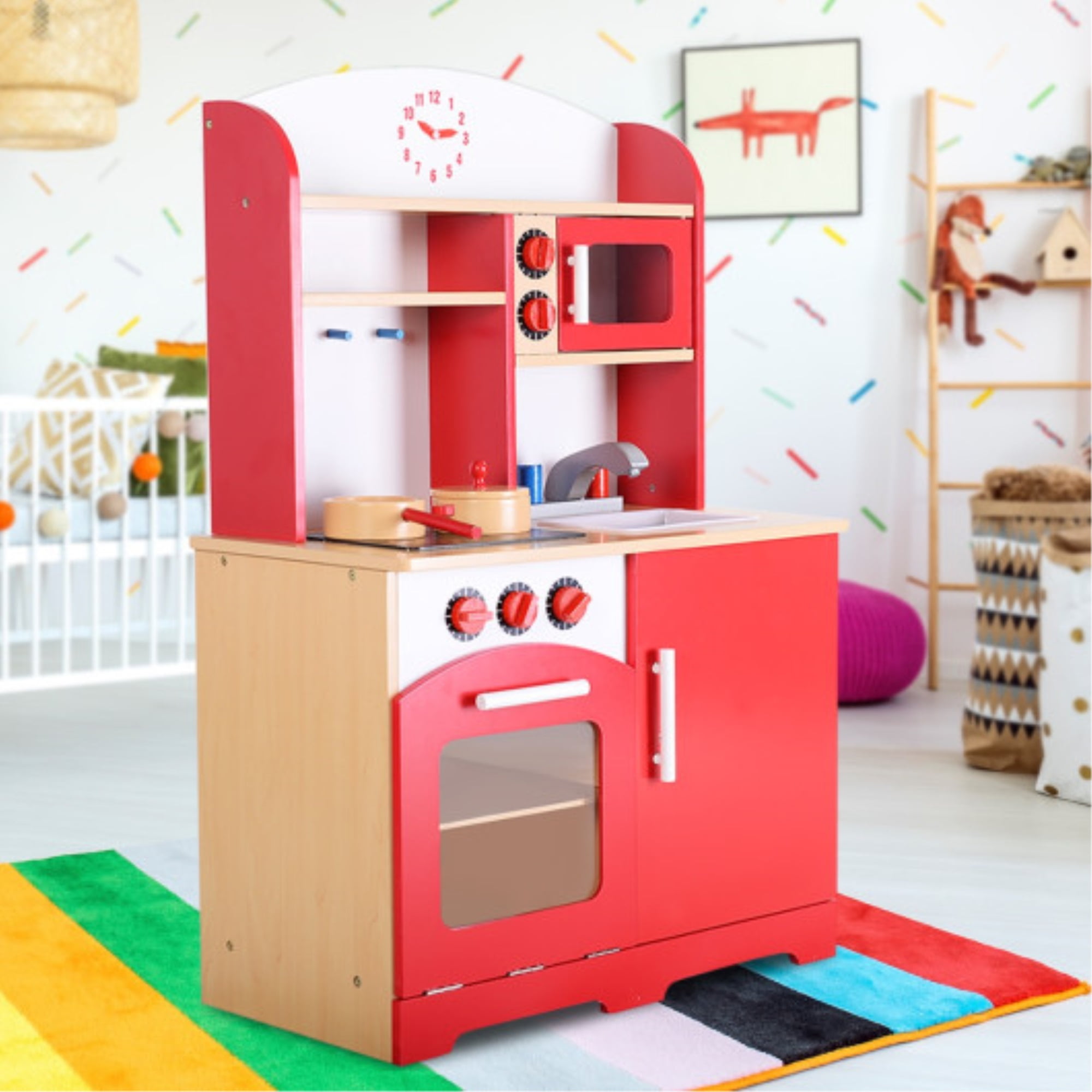 Delightful Wooden Toy Kitchen Set Perfect Playmate for Children
