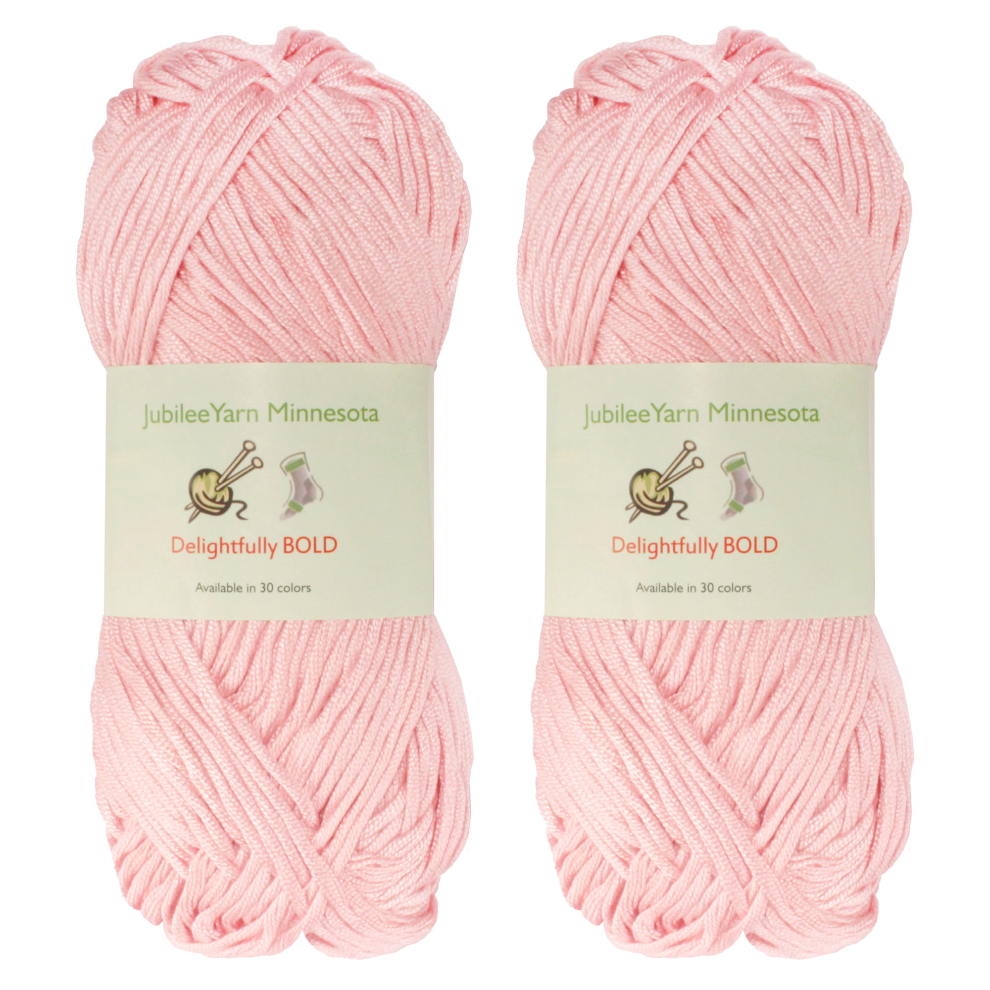 Delightfully Bold Tencel Worsted Weight Yarn, 100g Per Skein, 2 Skeins Color 01 Pink Dust