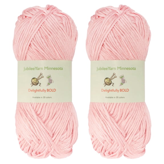 Delightfully Bold Tencel Worsted Weight Yarn, 100g Per Skein, 2 Skeins Color 01 Pink Dust