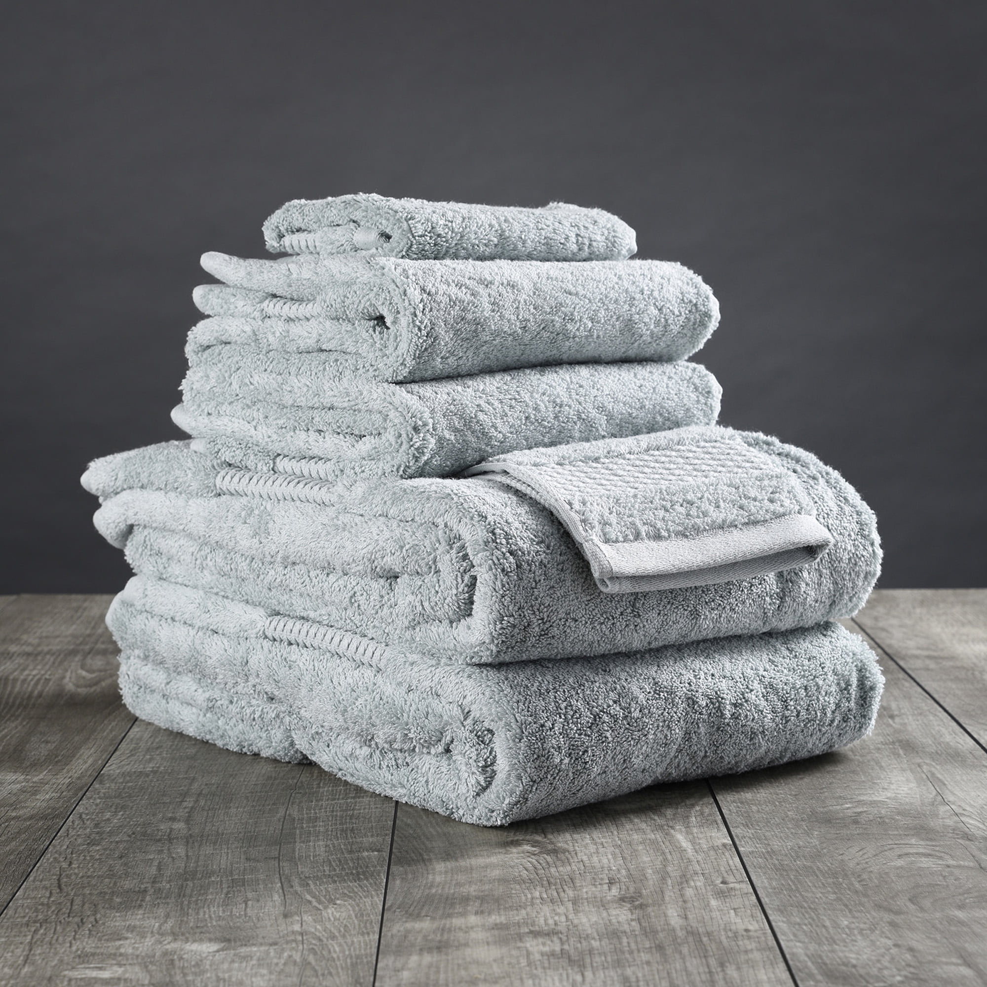 Mineral Green Organic Turkish Cotton 6-Piece Bath Towel Set