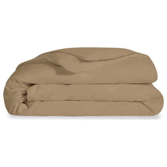 Delilah Home 100% Organic Cotton Bed Sheets, Beige, Queen Duvet