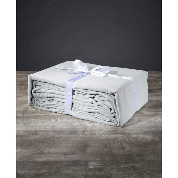 Delilah Home 100% Organic Hemp Bed Sheet Set  (Mineral Green, Split King)