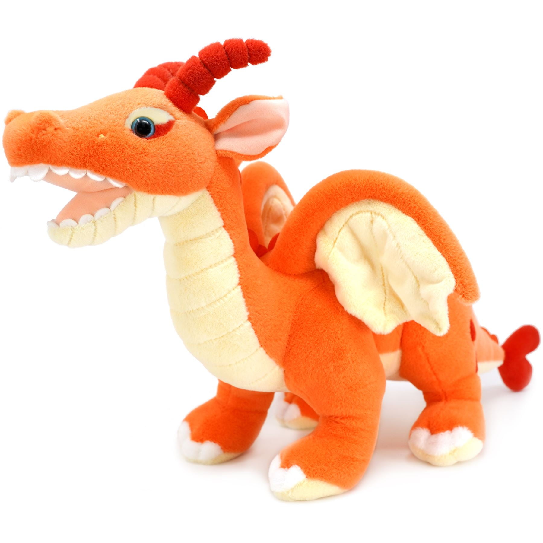 Evil Winged Fire-Breathing Dragon Stuffed Animal Dinosaur Plush Firedragon  Toys 10 inch (Gray) 