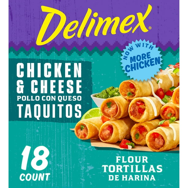 Delimex Chicken & Cheese Large Flour Taquitos Frozen Snacks ...