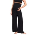 thumbnail image 1 of Delimira Modal Cotton Maternity Lounge Pants 28.5" Maternity Summer Wide Leg Pants, 1 of 4