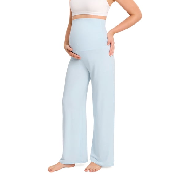 Delimira Modal Cotton Maternity Lounge Pants 28.5" Maternity Summer Wide Leg Pants