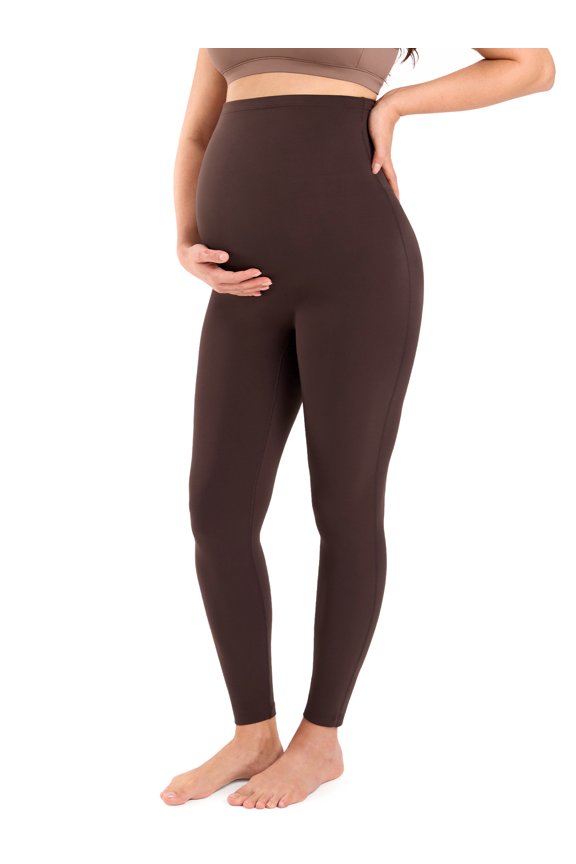 No Front Seam Maternity Leggings for Women 25" Over The Belly Soft Pregnancy High Waisted Pants