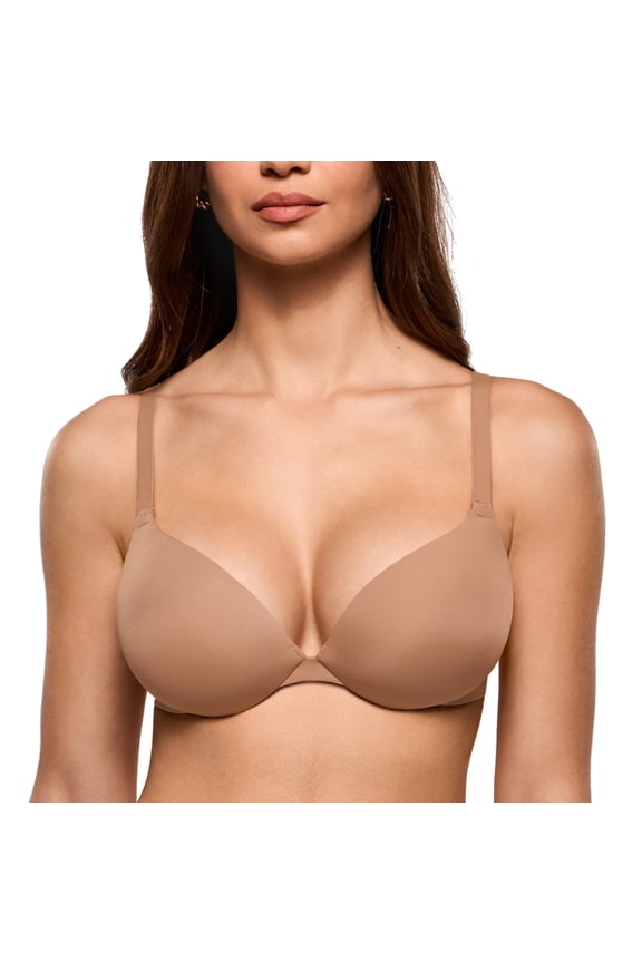 Women's Teardrop Push Up Bra Padded Supportive Underwire Add 1 Cup Seamless Sexy Plunge Bras