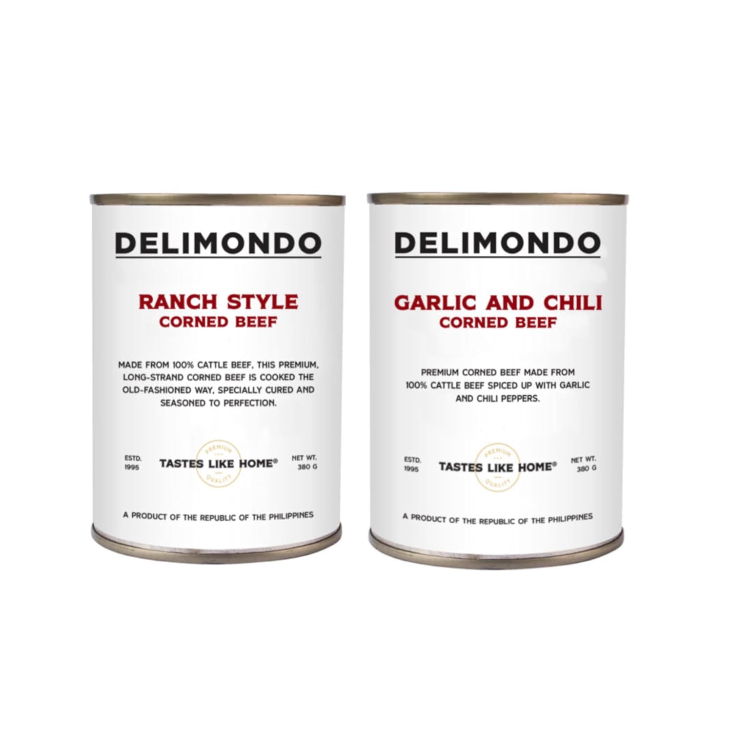 Delimondo Corned 2 Cans, 380g each (Ranch & Garlic and Chili