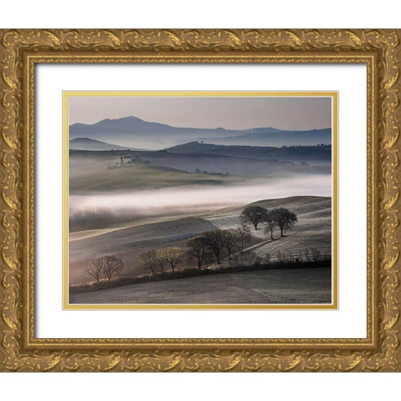 Delimont, Danita 24x20 Gold Ornate Wood Framed with Double Matting Museum Art Print Titled - Frosty Dawn
