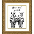 thumbnail image 1 of Delimont, Danita 26x32 Gold Ornate Wood Framed with Double Matting Museum Art Print Titled - Zebra Bum, 1 of 4