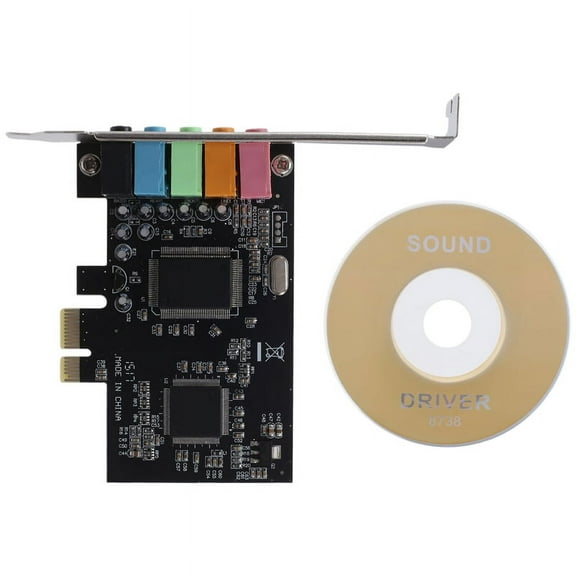 Deliqiba Cmi8738 5.1 Internal Sound Card For Windows 10 With Low Profile Bracket 3D Stereo Pci-E Cmi8738 Chip 32/64 Bit Sound Card Pci