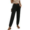 thumbnail image 1 of Mawalde Womens Yoga Sweatpants Loose Workout Harem Joggers Casual Comfy Lounge Pajama Pants with Pockets Black L, 1 of 7