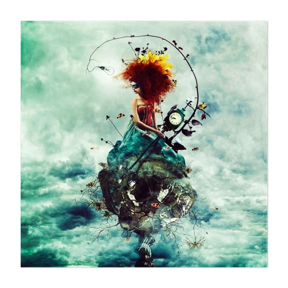 Delirium - Digital Art Surrealism Fantasy Whimsical Abstract Modern Art Mystical Illustration Unframed Wall Art Print 6 x 6 inches