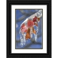thumbnail image 1 of Delisle, Gilles 13x18 Black Ornate Wood Framed with Double Matting Museum Art Print Titled - Canada, Quebec Ice-coated oak leaves after storm, 1 of 4
