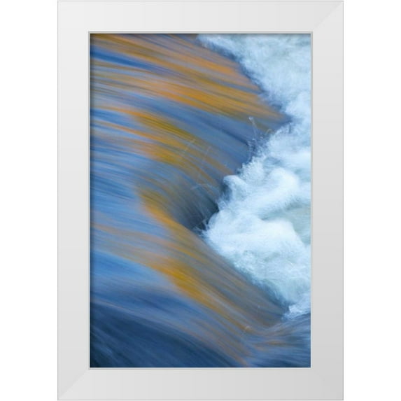 Delisle, Gilles 17x24 White Modern Wood Framed Museum Art Print Titled - Canada, Quebec Autumn along Riviere du Nord