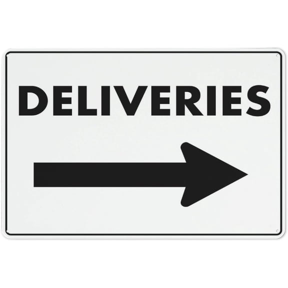 Deliveries Arrow Right Sign Safe Sign, Signs Outdoor, 8"x12", Sign For Home, Business, Driveway Alert