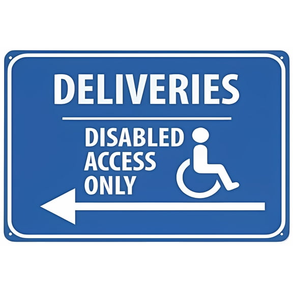 Deliveries Disabled Access Only Left Arrow Sign - 8"x12" Grade Reflective Aluminum Sign, Weather Resistant Rustic Decor for Home Business