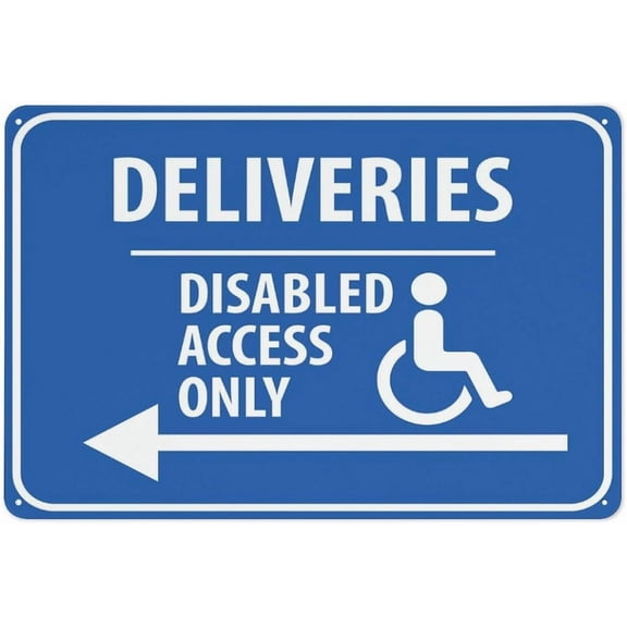 Deliveries Disabled Access Only Left Arrow Sign Outdoor, Uv Printed Rust Free Aluminum 12 X 8 In,Yard Sign For Home, Business, Driveway Alert