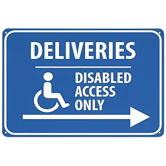 Deliveries Disabled Access Only Right Arrow Sign - 8"x12" Warning Security Sign, Retro Metal Decor for Home Business