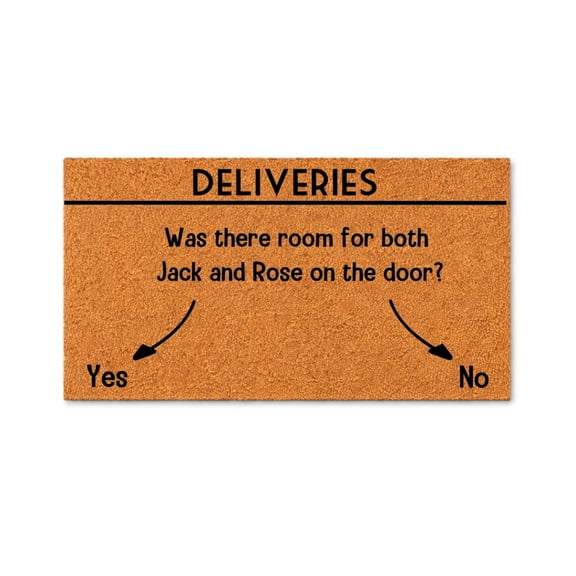 Deliveries Doormat, Funny Quote Door Mat, Jack Rose Door Joke, Yes No Delivery Driver Mat, Outdoor Entry Rug 5530 (16x24 inches) 5530