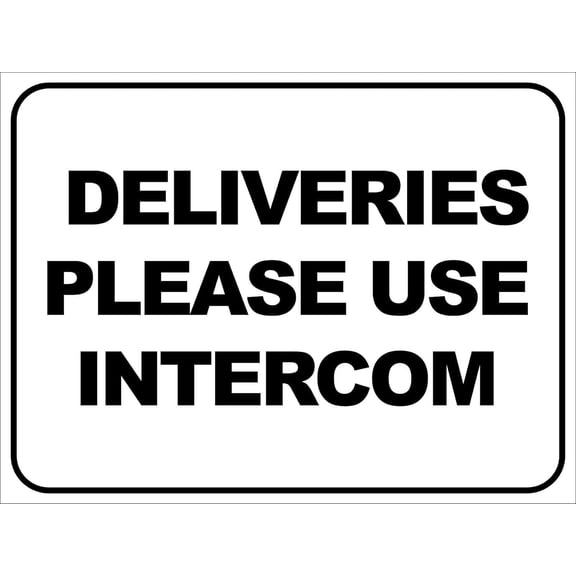 Deliveries Please Use Intercom Sign Metal Tin Sign 8x12 Inches Caution Danger Safety Security Warning Notice Signs