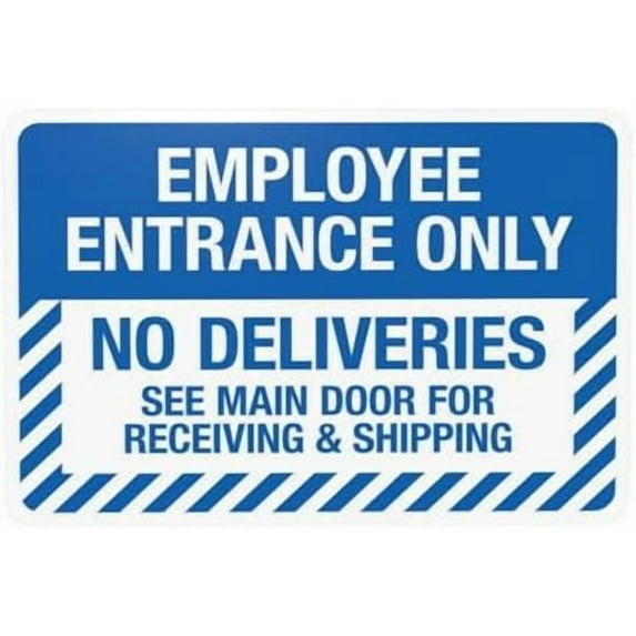 No Deliveries See Main Door For Receiving And Shipping Warning Sign, Do Not Enter Metal Signs for Home Business Outdoor Indoor Street Wall Caution Custom Decor 12 x 8 Inch
