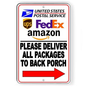 Deliveries Rear Sign
