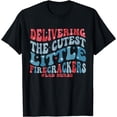 thumbnail image 1 of Delivering The Cutest Little Firecrackers 4th Of July Nurse T-Shirt, 1 of 4