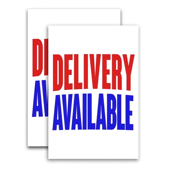 Delivery Available (24" X 36") Vinyl Decal Only (Pack of 2) |Sign|Sticker|Poster