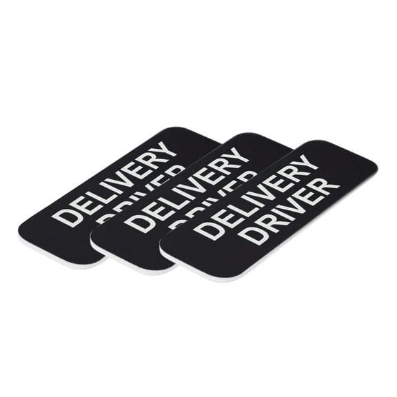 Delivery Driver 1 x 3" Name Tag/Badge, Black, (3 Pack)