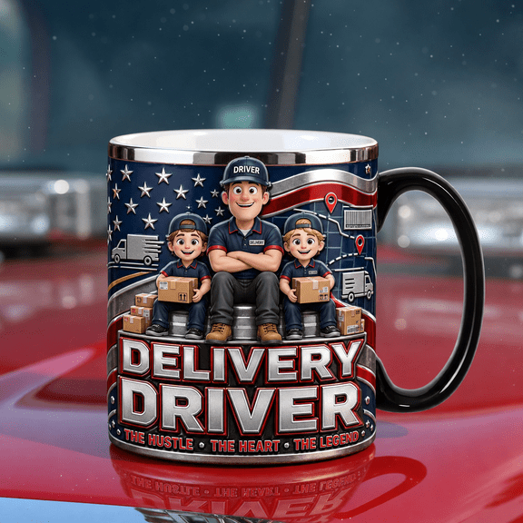 Delivery Driver Dad Mug Ceramic Mug Gift for Courier, Package Driver, Truck Driver Father
