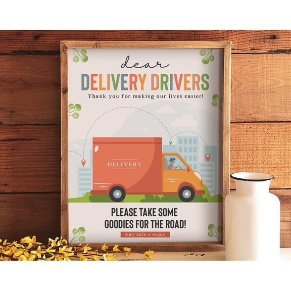 Delivery Driver, Delivery Driver Snack Sign, Delivery Thank You Sign, Package Delivery Sign, Ups Driver Sign, Delivery Snack Print Wall Art, Modern Wall Decor, 8x12 UNFRAMED